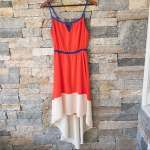 Willow and Clay Color Block High Low Dress